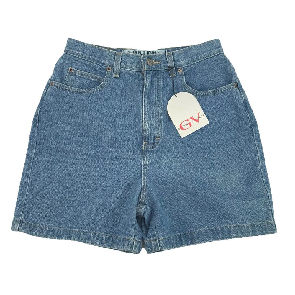 Gloria Vanderbilt VTG Y2K Denim Bareback Jean Shorts High Rise Mom Size 12P 28W